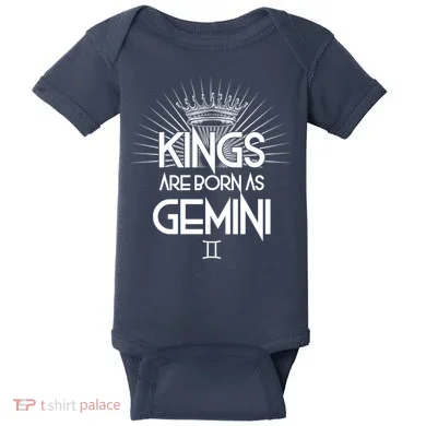 Kings Are Born As Gemini Baby Bodysuit