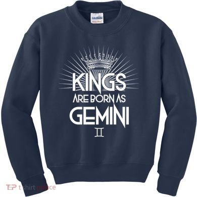 Kings Are Born As Gemini Kids Sweatshirt