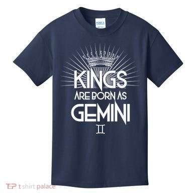 Kings Are Born As Gemini Kids T-Shirt