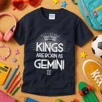 Kings Are Born As Gemini Kids T-Shirt thumb 3
