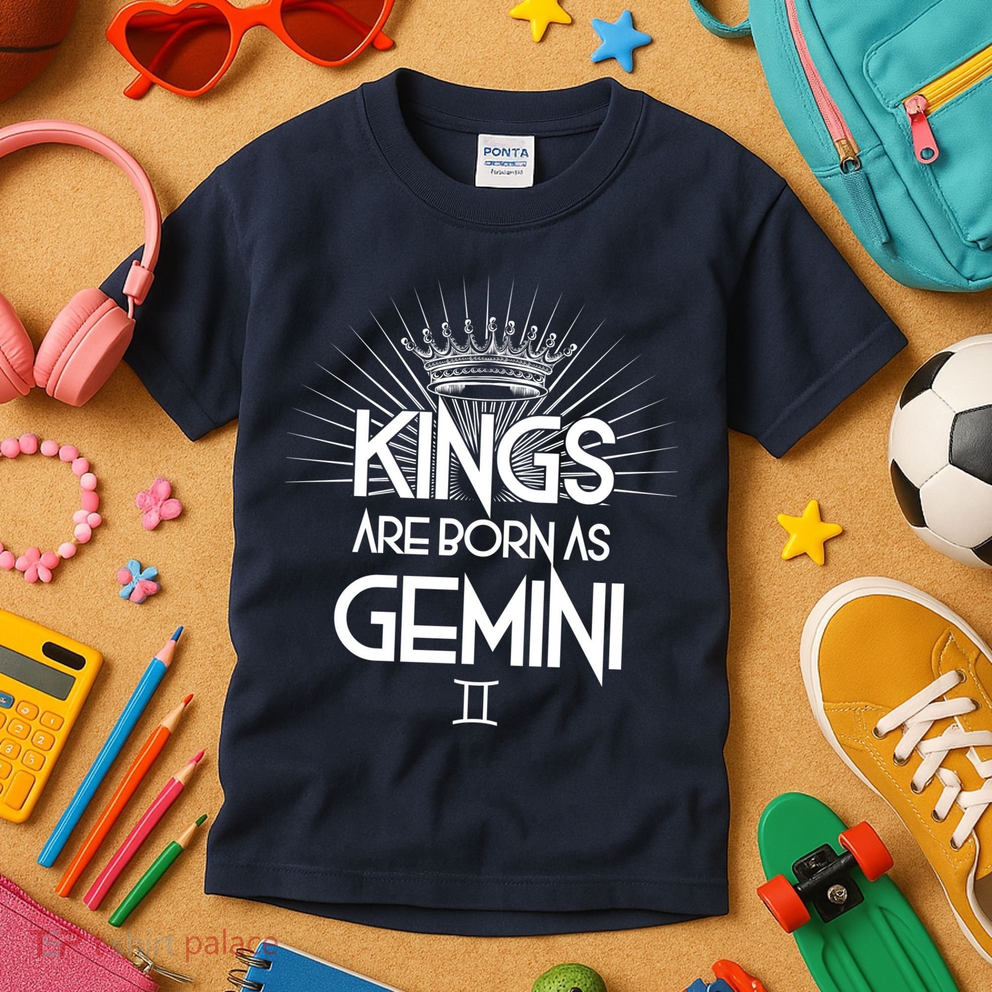 Kings Are Born As Gemini Kids T-Shirt
