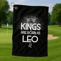 Kings Are Born As Leo Golf Towel thumb 1