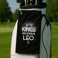 Kings Are Born As Leo Golf Towel thumb 2