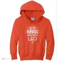 Kings Are Born As Leo Kids Hoodie thumb 0