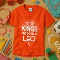 Kings Are Born As Leo Kids T-Shirt thumb 3