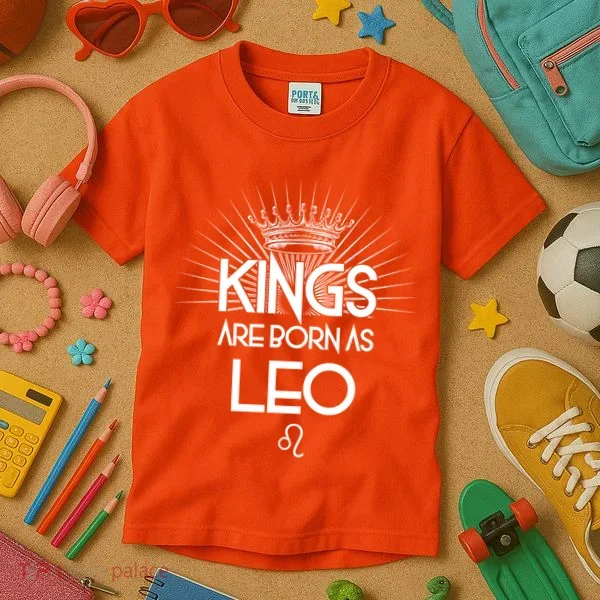 Kings Are Born As Leo Kids T-Shirt