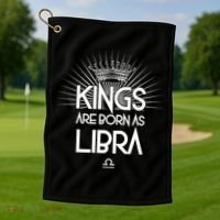 Kings Are Born As Libra Golf Towel thumb 1