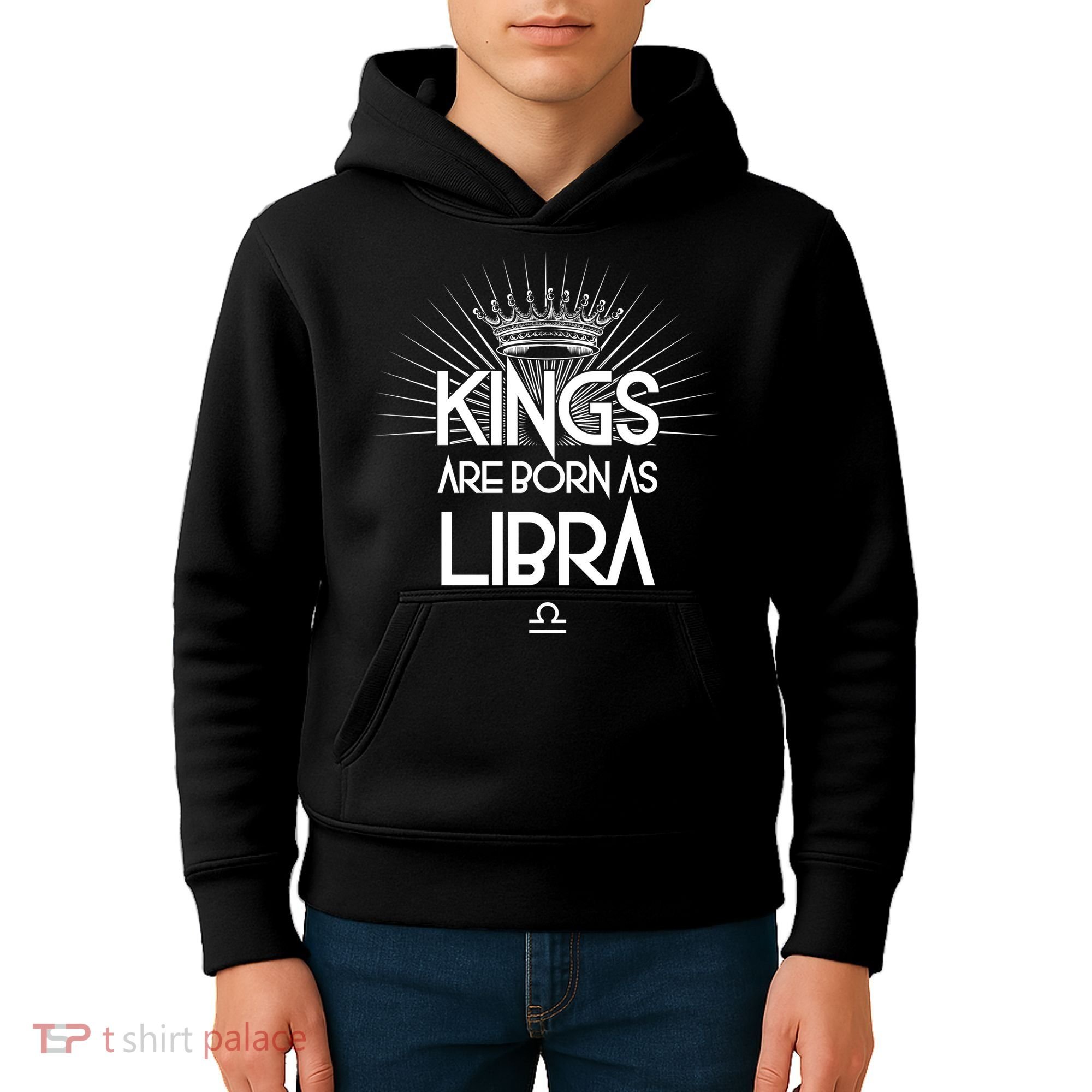 Kings Are Born As Libra Kids Hoodie