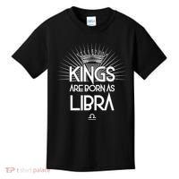 Kings Are Born As Libra Kids T-Shirt thumb 0