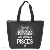 Kings Are Born As Pisces Tote Bag thumb 0