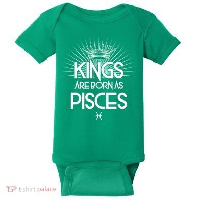 Kings Are Born As Pisces Baby Bodysuit