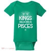 Kings Are Born As Pisces Baby Bodysuit thumb 0
