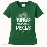Kings Are Born As Pisces Women's T-Shirt thumb 0