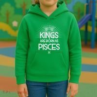 Kings Are Born As Pisces Kids Hoodie thumb 3