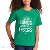 Kings Are Born As Pisces Kids T-Shirt thumb 2