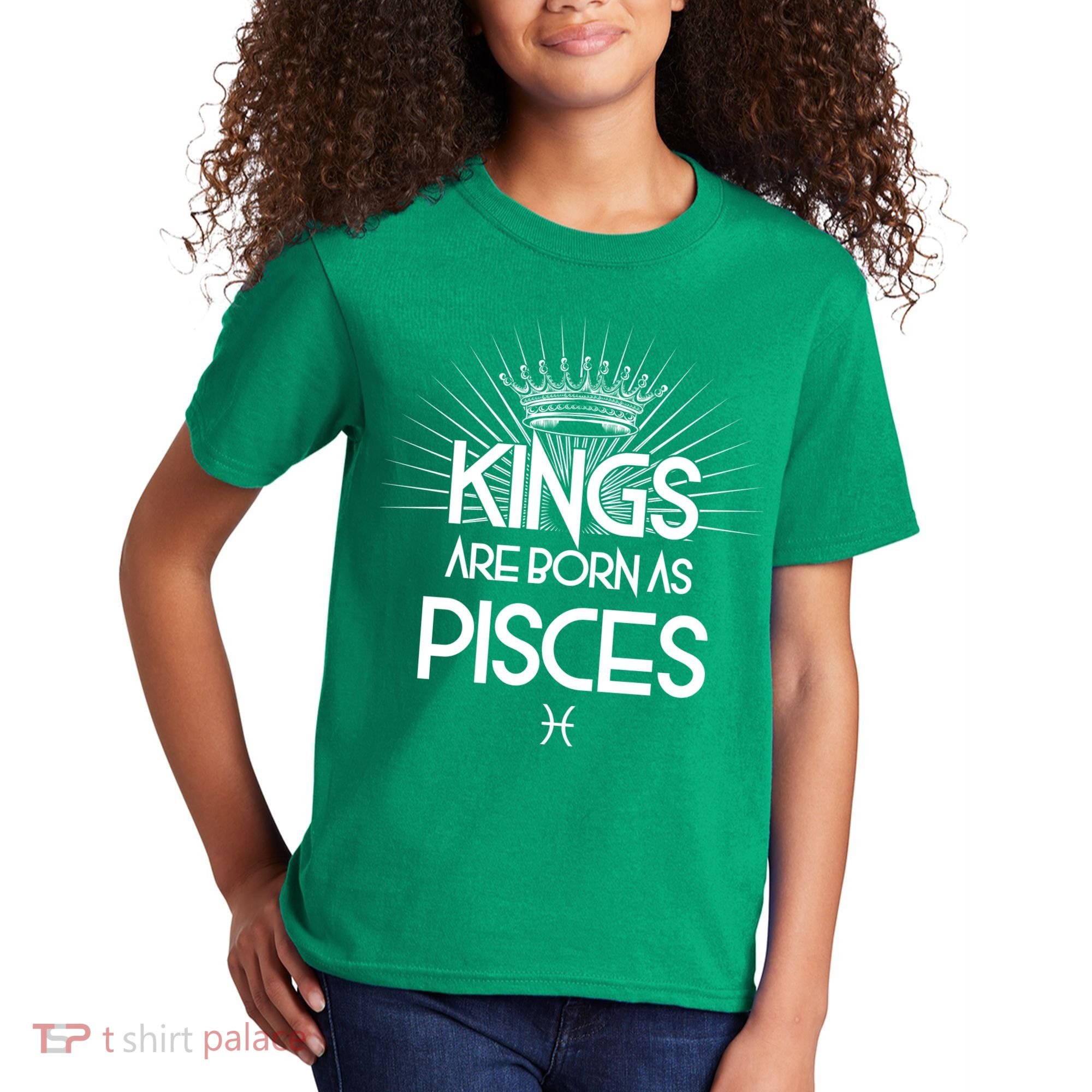 Kings Are Born As Pisces Kids T-Shirt