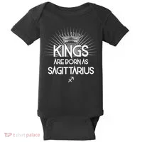 Kings Are Born As Sagittarius Baby Bodysuit thumb 0