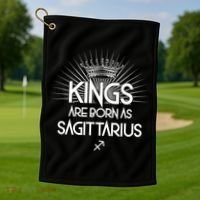 Kings Are Born As Sagittarius Golf Towel thumb 1