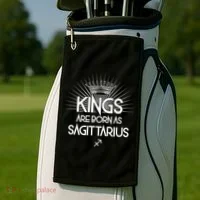Kings Are Born As Sagittarius Golf Towel thumb 2