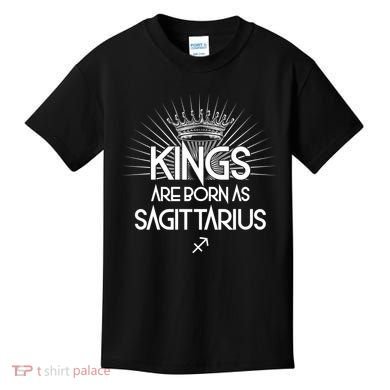 Kings Are Born As Sagittarius Kids T-Shirt
