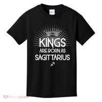 Kings Are Born As Sagittarius Kids T-Shirt thumb 0