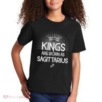 Kings Are Born As Sagittarius Kids T-Shirt thumb 2