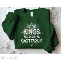 Kings Are Born As Sagittarius Sweatshirt thumb 2