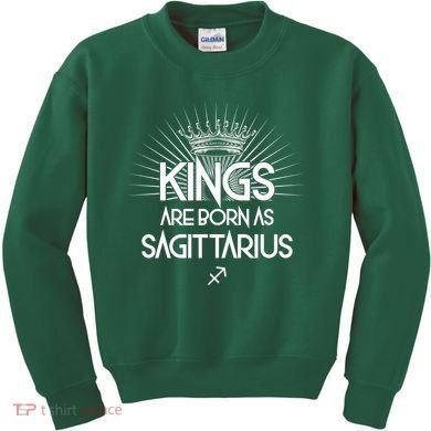 Kings Are Born As Sagittarius Kids Sweatshirt