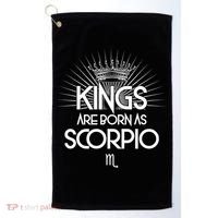 Kings Are Born As Scorpio Golf Towel thumb 0