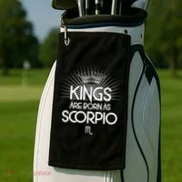 Kings Are Born As Scorpio Golf Towel thumb 2