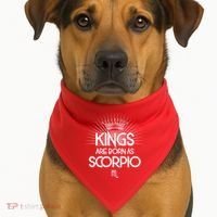 Kings Are Born As Scorpio USA-Made Doggie Bandana thumb 1