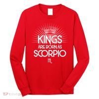 Kings Are Born As Scorpio Long Sleeve Shirt thumb 0