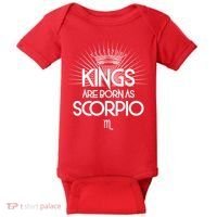 Kings Are Born As Scorpio Baby Bodysuit thumb 0