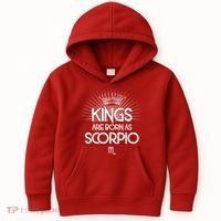 Kings Are Born As Scorpio Kids Hoodie thumb 0