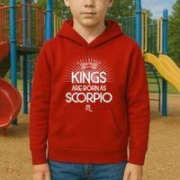 Kings Are Born As Scorpio Kids Hoodie thumb 2