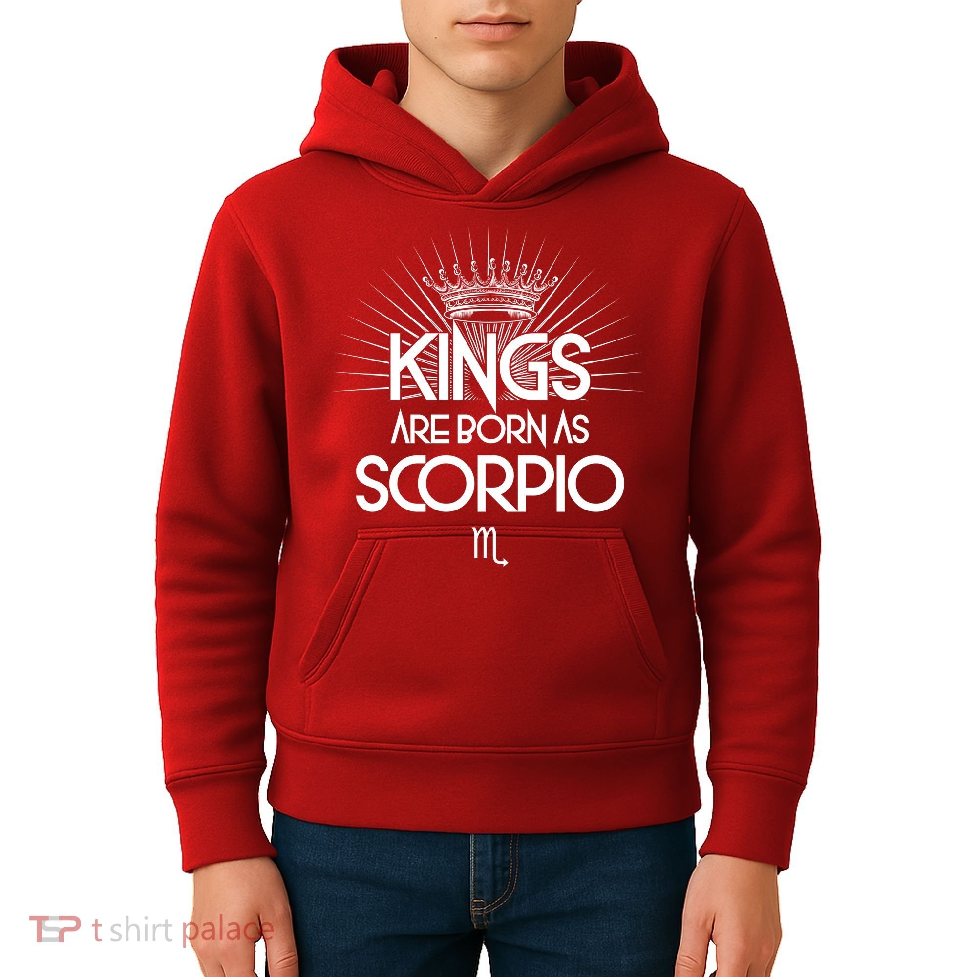 Kings Are Born As Scorpio Kids Hoodie