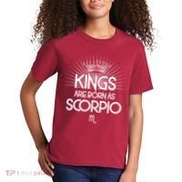 Kings Are Born As Scorpio Kids T-Shirt thumb 2