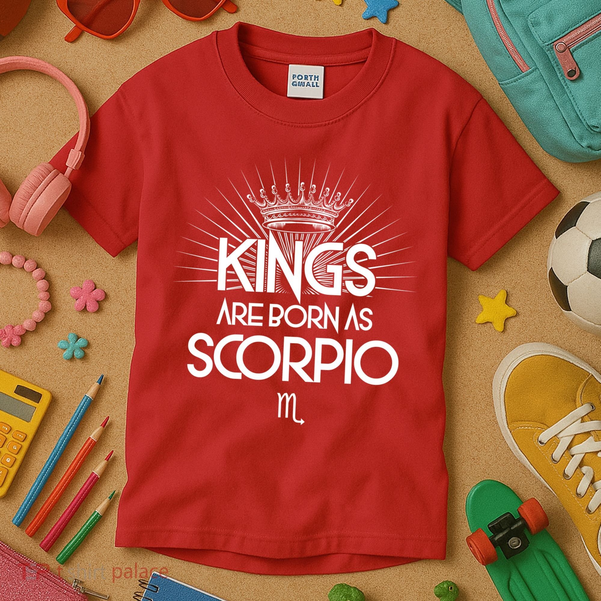 Kings Are Born As Scorpio Kids T-Shirt