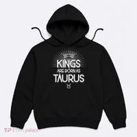 Kings Are Born As Taurus Hoodie thumb 0