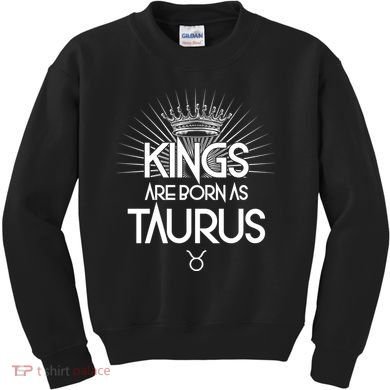 Kings Are Born As Taurus Kids Sweatshirt