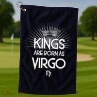 Kings Are Born As Virgo Golf Towel thumb 1