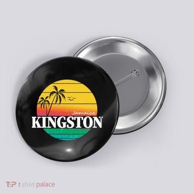 Kingston Jamaica Retro Button