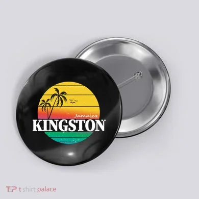 Kingston Jamaica Retro Button