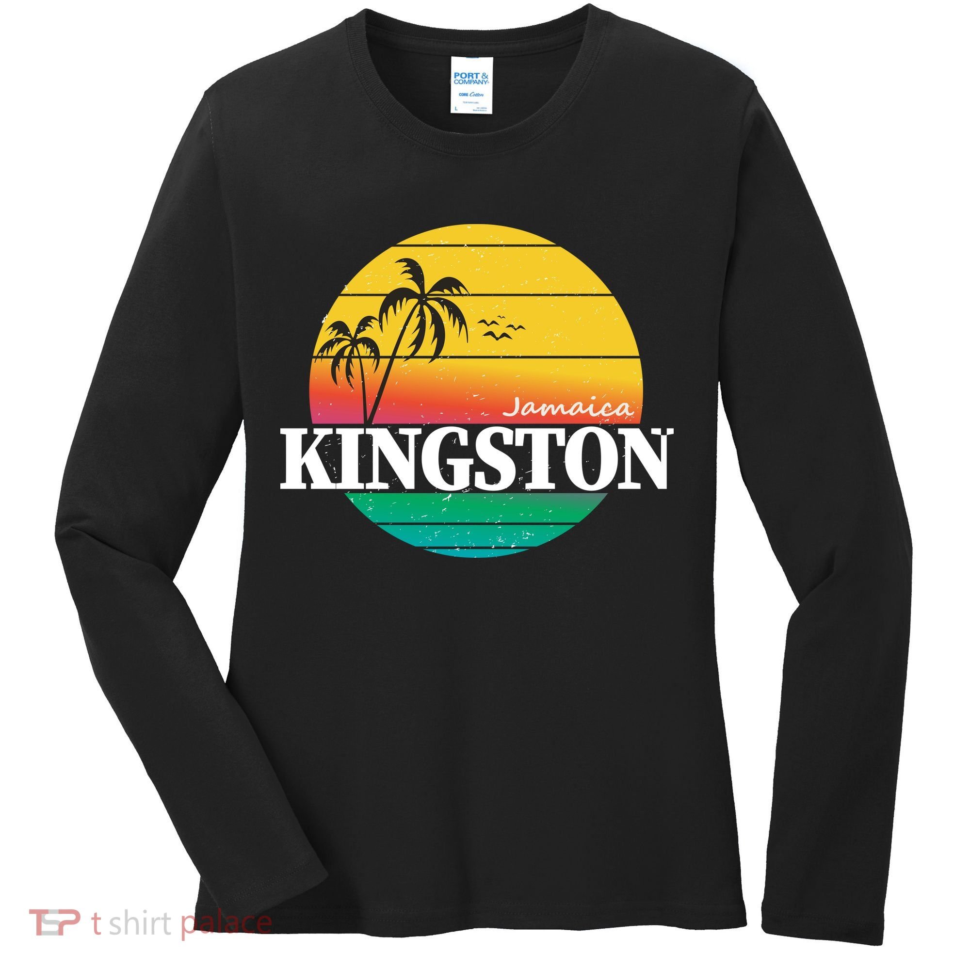 Kingston Jamaica Retro Women's Long Sleeve Shirt