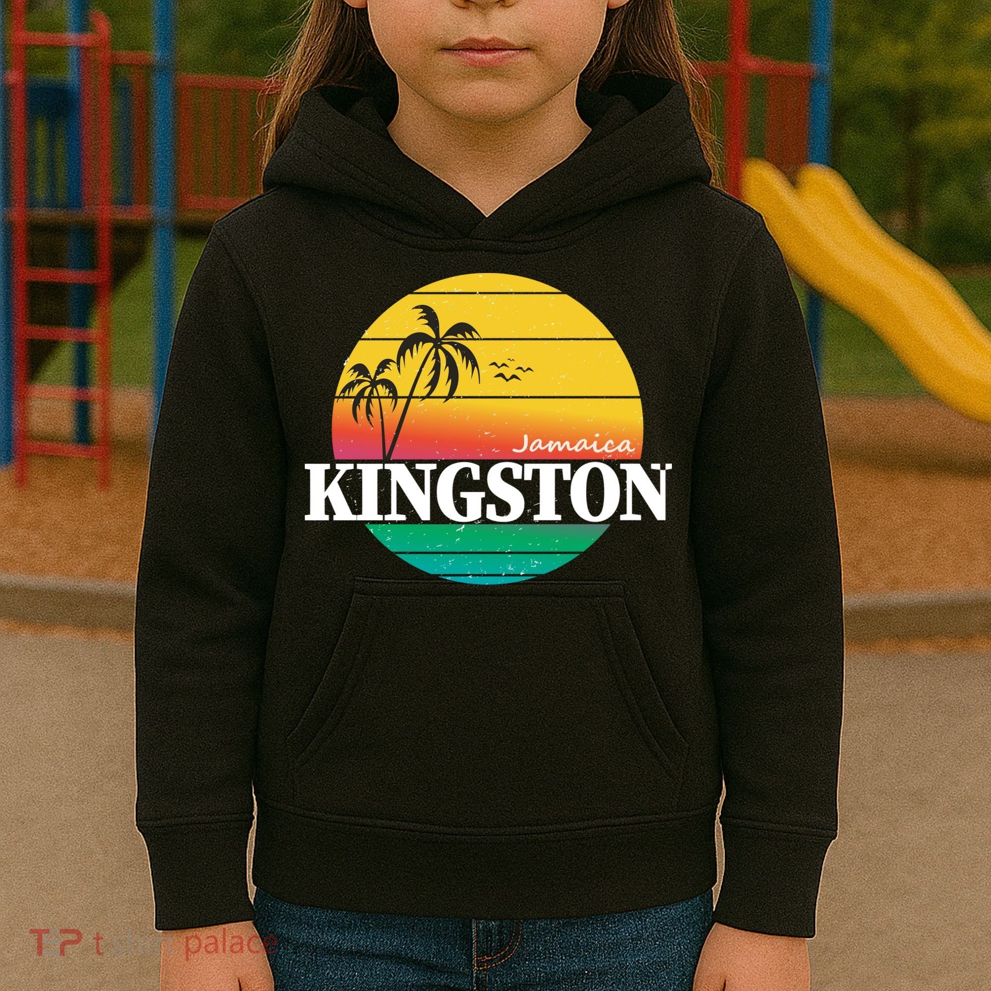 Kingston Jamaica Retro Kids Hoodie