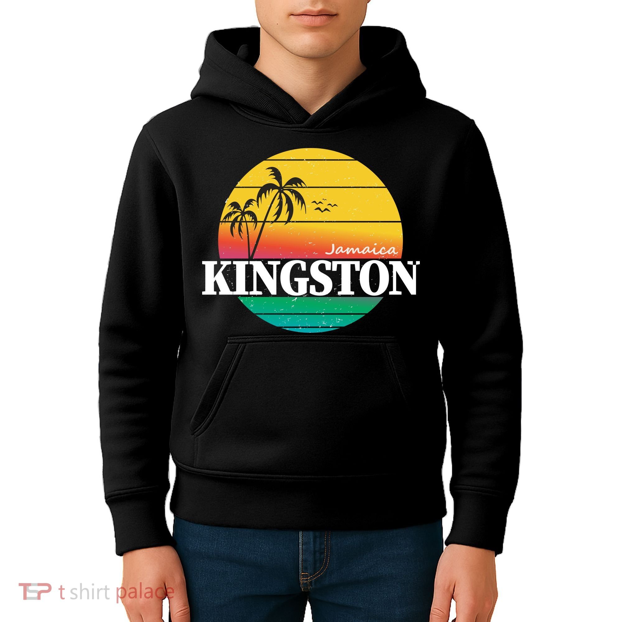 Kingston Jamaica Retro Kids Hoodie