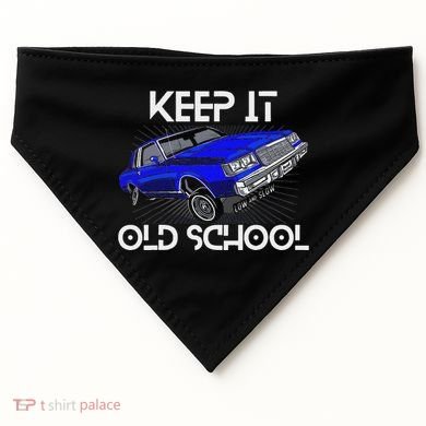 Keep It Old School Lowrider Car Chicano Low & Slow Oldies USA-Made Doggie Bandana