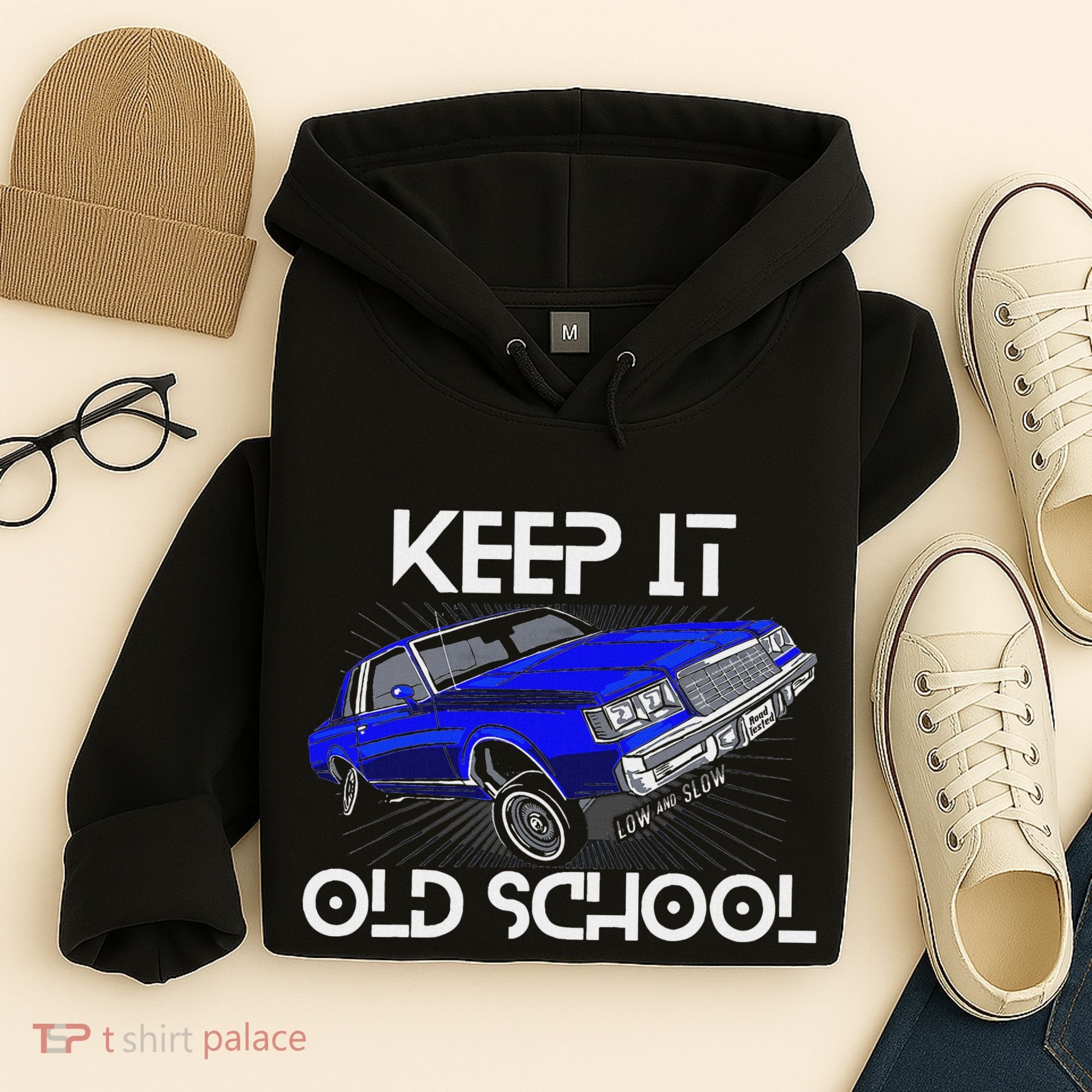 Keep It Old School Lowrider Car Chicano Low & Slow Oldies Hoodie