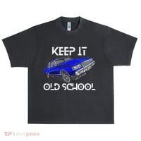 Keep It Old School Lowrider Car Chicano Low & Slow Oldies Urban Oversized Heavyweight T-Shirt thumb 0