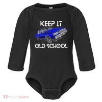 Keep It Old School Lowrider Car Chicano Low & Slow Oldies Baby Long Sleeve Bodysuit thumb 0